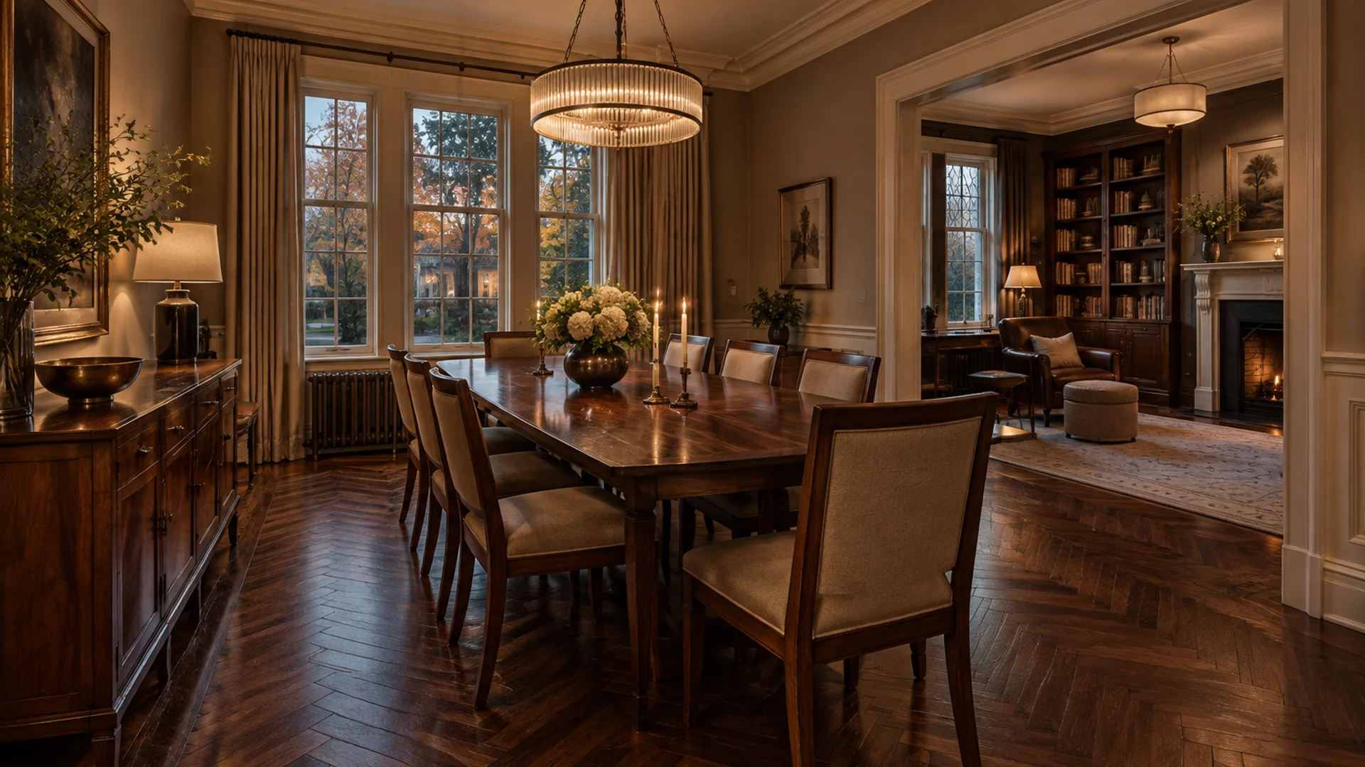 Toronto Quality Wood Flooring Deer Park deer park walnut herringbone finished — portfolio documentation photo of the completed scope.